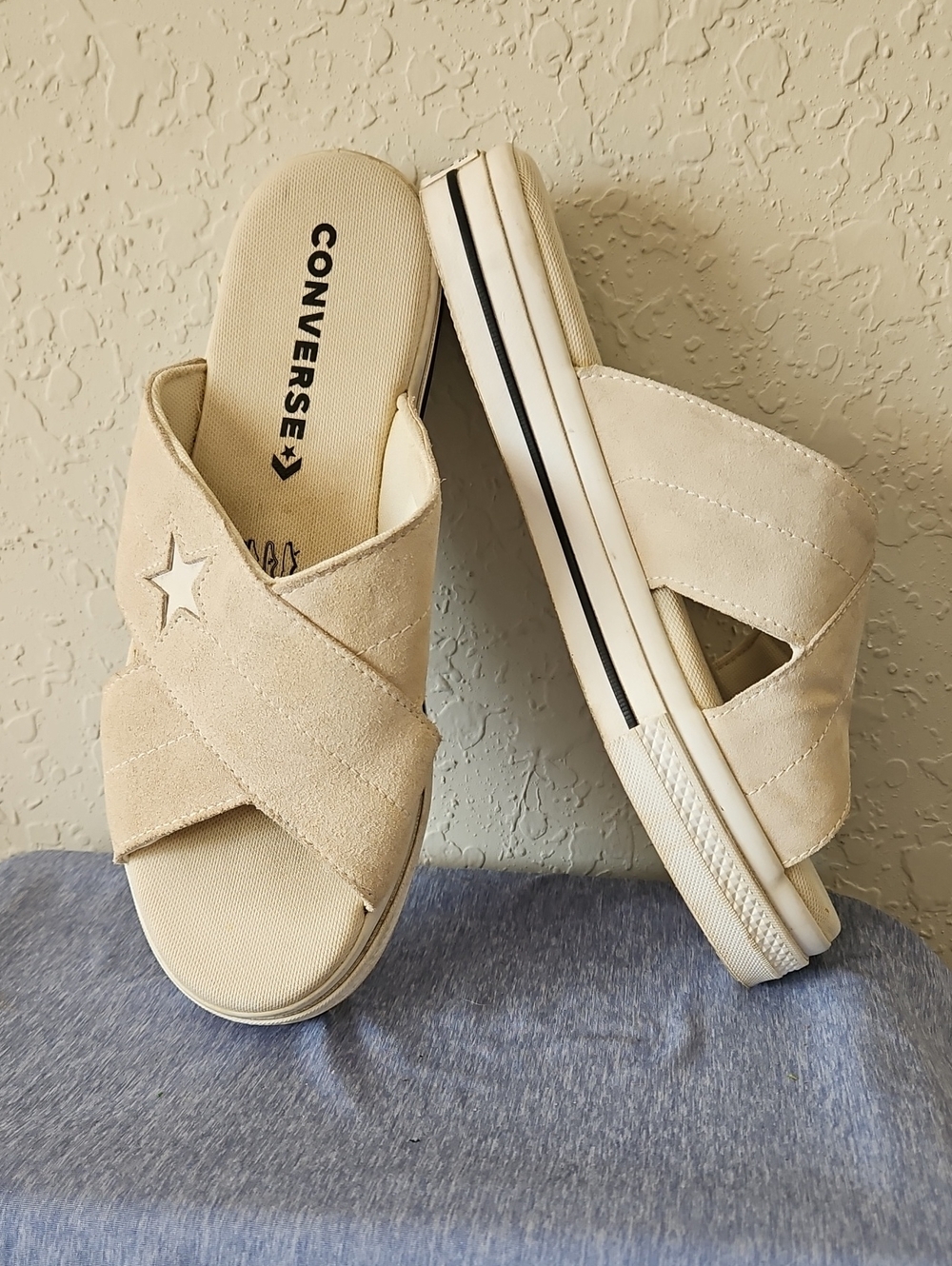 Converse Women’s One Star Egret Cream Cross-Strap Platform Mules, Size 10 - Picture 10 of 10